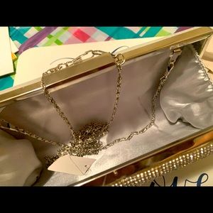 Beautiful elegant cocktail purse in silver color